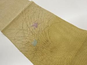 絽紅葉に草葉模様織出し名古屋帯